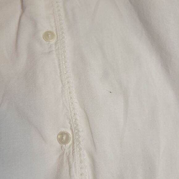 Erika Taylor White Cotton Embroidered Lace Button Up Nightgown Pajama Dress - Picture 16 of 16